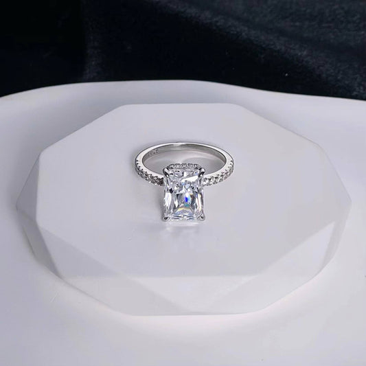 Rectangle Moissanite Ring