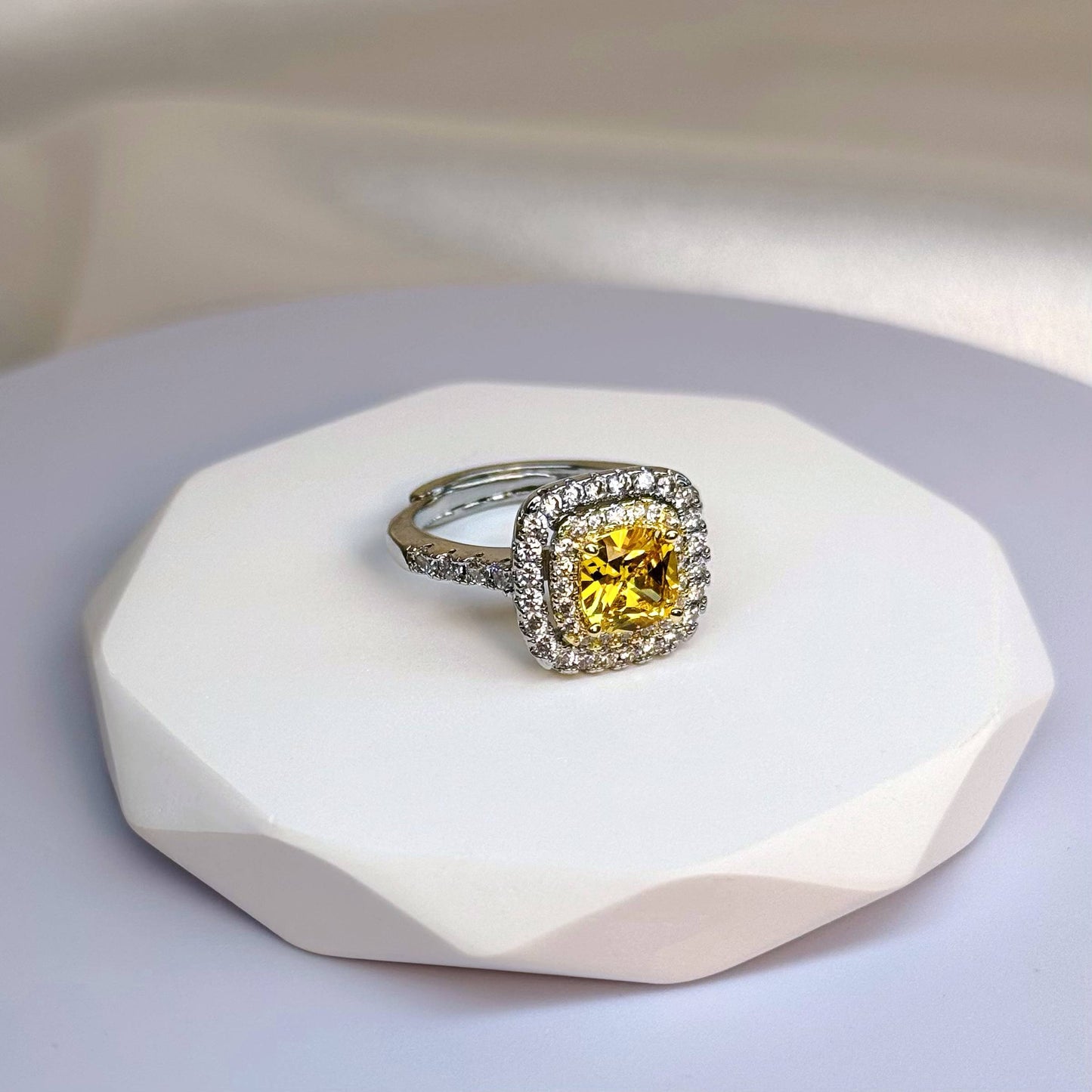 Madam Honey | Fancy Yellow Princess Ring | Luxury Gift for Women