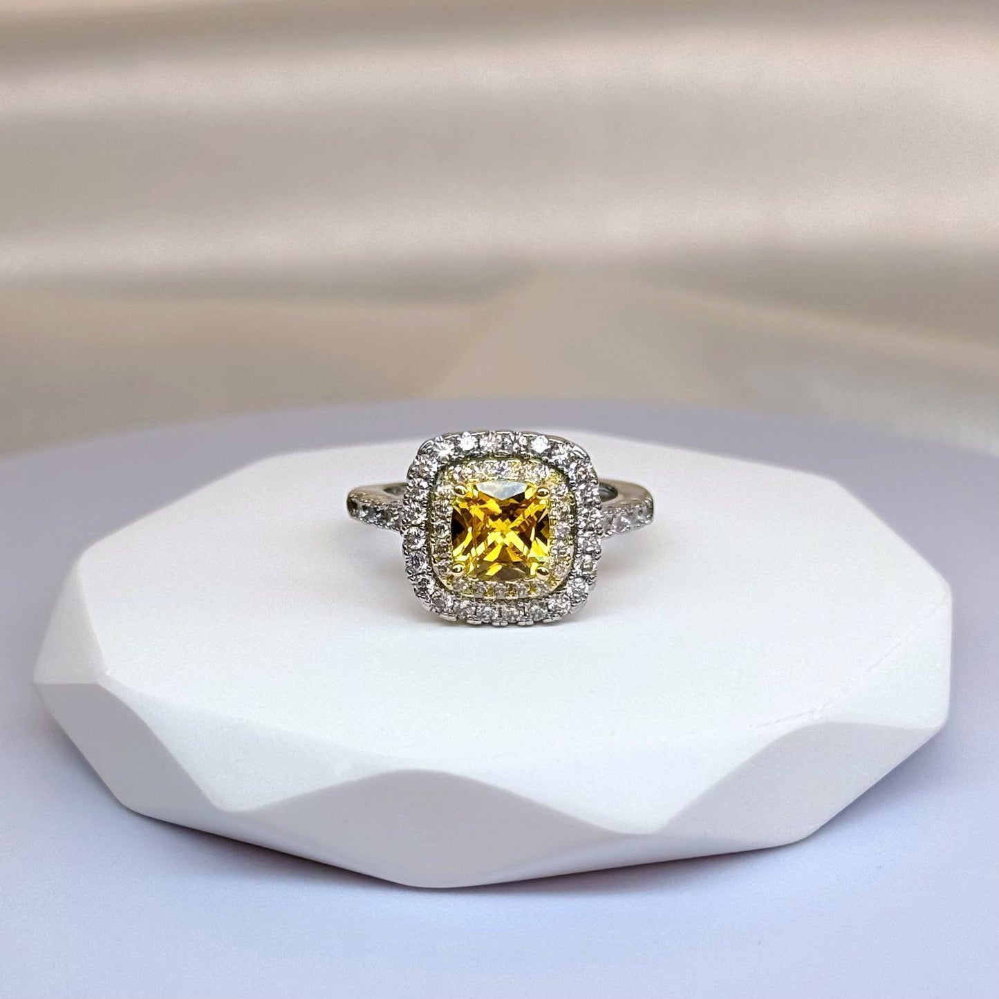 Madam Honey | Fancy Yellow Princess Ring | Luxury Gift for Women